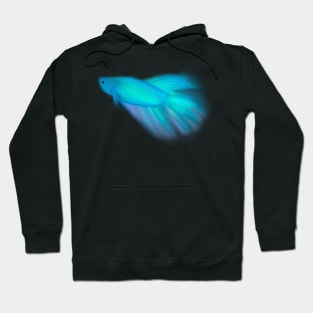 Betta Fish Light (Neon) Blue Hoodie